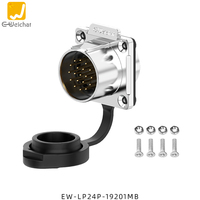 Connecteur d'aviation LP24 étanche IP67 35A 500V, 2, 3, 4, 5, 10, 12, 19, 24 broches, Push-Pull, en alliage de zinc, prise mâle/femelle industrielle