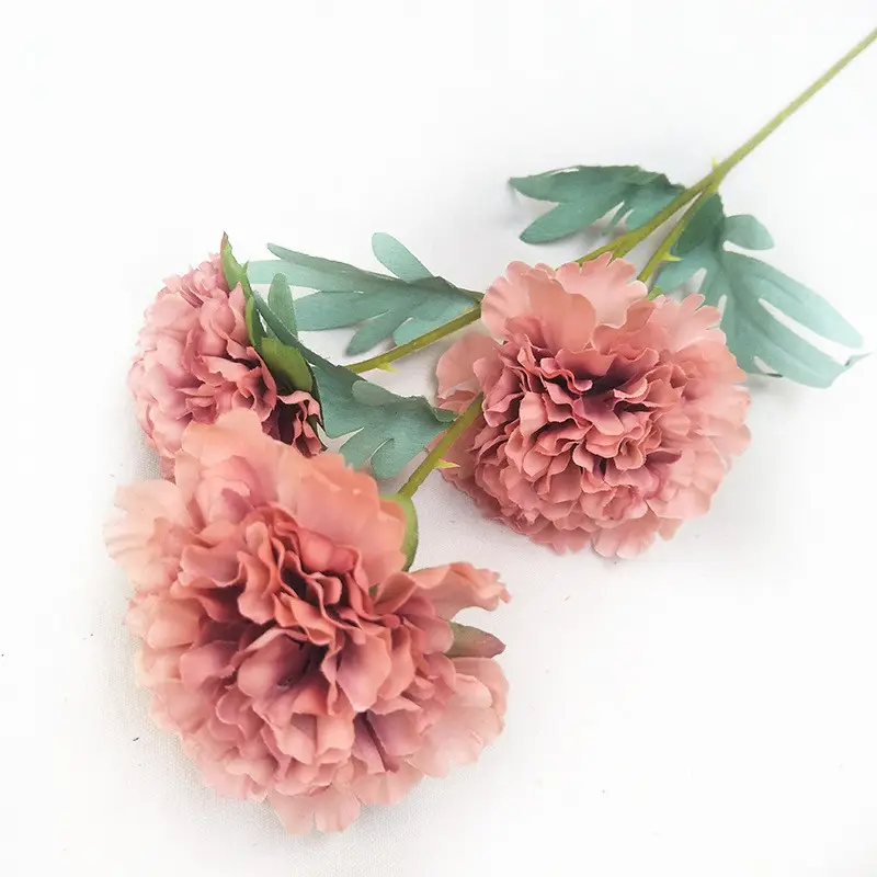 Wholesale artificial flowers latex 3 head Gentian peony flowers artificial real touch rose for decor