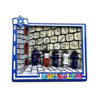 Aimant de réfrigérateur en résine personnalisé de haute qualité, souvenir touristique de Jérusalem en 3D, différentes formes, pour la vente en gros