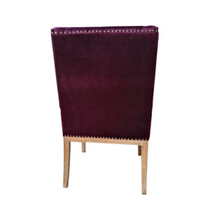 Sâu <span class=keywords><strong>Burgundy</strong></span> nhung wingback ghế gỗ với đinh tán trang trí chuyển đổi giải trí ghế cho phòng khách phòng ngủ căn hộ khách sạn - Product Image 2