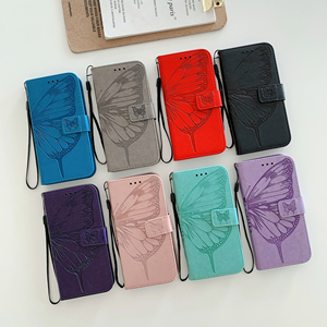 Hot Selling for Samsung S24 Ultra Card Insertion Phone Leather <strong>case</strong> for iPhone 15 Embossed Butterfly Mobile Phone Leather <strong>Case</strong> - Product Image 2