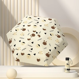 <span class=keywords><strong>Sunday</strong></span> Wholesale Petit parapluie de soleil et de pluie pliant portable Mini Sunny avec revêtement noir pour le voyage - Product Image 4