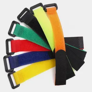 Pack Cable Wire Organizer Fastening Wraps Tape Cable Ties Self-Gripping Adjustable Reusable Hook And Loop Strap With Buckle