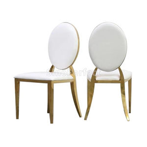 New Design Stackable Outdoor Decoration Furniture Hotel Stainless Steel Legs Round Back Wedding Banquet <b>Dining</b> <b>Chair</b> - Product Image 1