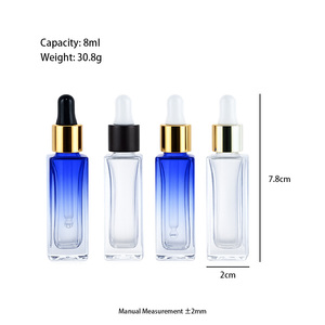 Botella de vidrio cuadrada de 8 ml con gotero para aceite, de alta gama, ideal para viajes, fácil de transportar, muestra de belleza, venta directa de fábrica al por mayor - Product Image 2