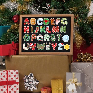 Aimant de réfrigérateur en caoutchouc de Noël, <span class=keywords><strong>jouet</strong></span> éducatif magnétique souple, alphabet décoratif DIY pour enfants - Product Image 3