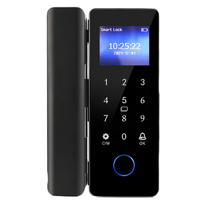 Serrure de porte en verre électronique intelligente double ouverture pour bureau, compatible Symbian Wi-Fi, sans perçage, empreinte digitale, mot de passe, OLED - Product Image 1