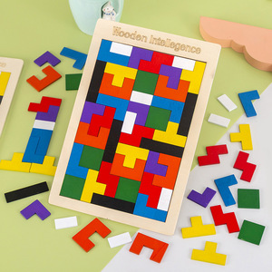 Wooden Thickened Educational for <strong>Block</strong> Puzzles for Children Ages 0-24 Months Street Stall Toy Wholesale Cross-Border - Product Image 2