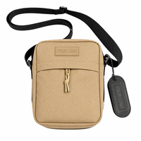 Sac bandoulière messager en toile longue pour homme, personnalisable avec logo brodé, plusieurs couleurs, tendance