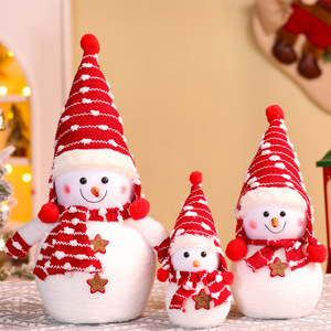 Nouvelles décorations de Noël transfrontalières : figurines, poupées et ornements bonhomme de neige en peluche courte (31cm-50cm) pour fenêtre de Noël (0-24 mois) - Product Image 3