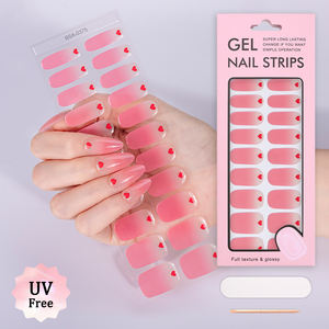 Bandes de vernis gel semi-durcies de qualité salon, application facile, effet ombré, sans lampe UV, autocollants pour ongles en gel sans UV, enveloppes pour ongles en gel - Product Image 5