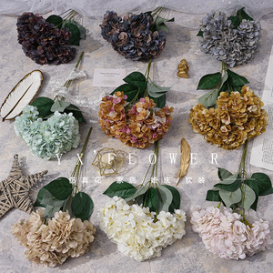 Flores Artificiales de Hortensia Simuladas, de Dos Colores, de Seda, para Decoración de Bodas y Hogar - Product Image 1