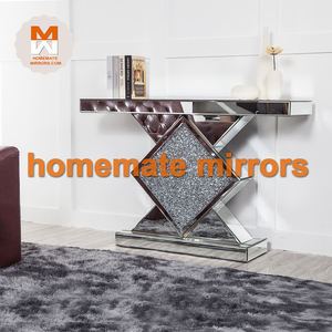 Mesa de <span class=keywords><strong>consola</strong></span> con espejo de diamante triturado falso barato caliente con luces LED - Product Image 3