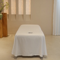 Housse de lit de spa monopièce blanche au design simple, drap de massage SPA, jupe de lit
