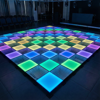 Piste de danse LED magnétique pour mariage, événements et fêtes, avec effet miroir infini 3D, panneaux de sol portables