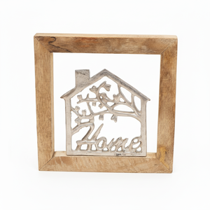 Marco de madera con forma de hogar de alta calidad, diseño único, adorno navideño, estante, decoración de mesa, precio de fábrica, suministros de decoración de pared - Product Image 1