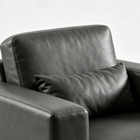 Canapé monoplace en cuir de vachette pleine fleur importé, ressorts 4.0, mousse M3 45 kg, structure en bois massif, pieds en forme de couteau de 10 mm