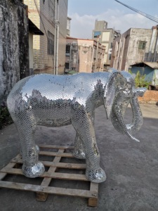 Escultura de Elefante con Espejos Grandes, <span class=keywords><strong>Estatua</strong></span> de Elefante con Bola de Discoteca para Exhibición - Product Image 2