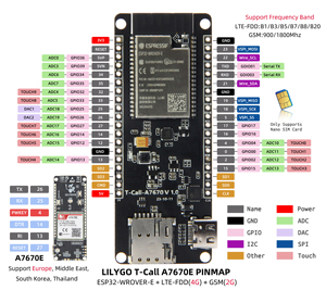 En Stock, Placa de Desarrollo LILYGO T-Call A7670 T-Call-A7670E ESP32-WROVER-E 4G LTE GSM con 4MB de Flash y 8MB de PSRAM - Product Image 6