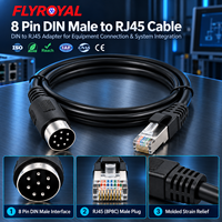 Câble adaptateur de communication industriel personnalisé, DIN 8 broches mâle vers RJ45 8P8C mâle, connecteur DIN 8 broches vers RJ45