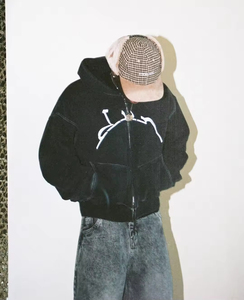 Sweat-shirt court en coton Boxy pour hommes de qualité supérieure Sweat à capuche Streetwear Logo personnalisable Sweat à capuche imprimé respirant - Product Image 2