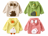 Manteau d'hiver pour enfants, à capuche, fermeture éclair, épais, chaud, doublé de polaire, imprimé de dessins animés d'animaux, parka unisexe pour enfants