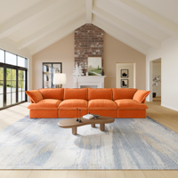 Canapé modulaire sectionnel orange VOXHOME, meubles de salon modernes, en stock dans l'entrepôt américain, livraison directe