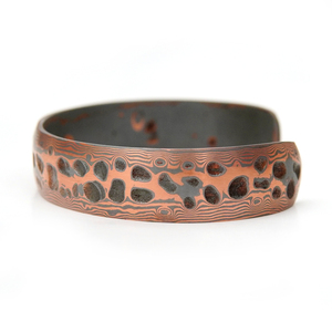 Conjunto de Collar con Colgante de Aleación de Cobre Hecho a Mano y Brazalete Abierto - Joyería Geométrica Chapada en Cobre Antiguo - Product Image 4