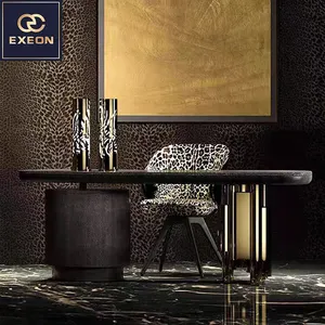 आधुनिक लक्जरी सॉलिड वुड डेस्क हाईन एंड होम ऑफिस फर्नीचर टेबल डिजाइन मेटल प्रेसिडेंशियल कस्टम डेस्क - Product Image 1