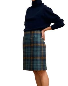 Women's Wool Plaid Mini Pencil <b>Skirt</b> Regular Waistline Classic Style Autumn Wear - Product Image 3