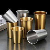 Gobelet en acier inoxydable 304 à paroi simple, multi-tailles, empilable, réutilisable, pour bière, avec logo personnalisé, idéal pour les fêtes, le camping et les bars - Vente en gros