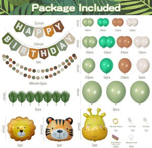 Kit Arco di Palloncini Safari all'Ingrosso, Striscione Buon Compleanno, <span class=keywords><strong>Tema</strong></span> Animali Selvatici per Decorazioni Festa di Compleanno per Bambini - Product Image 3