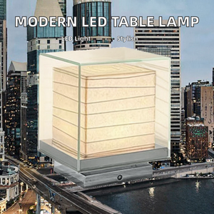 Lampada da Tavolo Moderna Quadrata in Metallo per Hotel, Controllo Touch, Luce Bianca Calda, Alto CRI 90, Lampada Decorativa <span class=keywords><strong>LED</strong></span> AC per Camera da Letto - Product Image 3