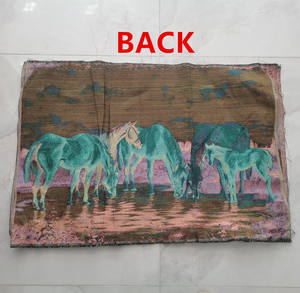 <span class=keywords><strong>Tapisserie</strong></span> murale en brocart de chevaux à motif personnalisé de 23x35 pouces inspirée du design d'Aubusson - Product Image 3