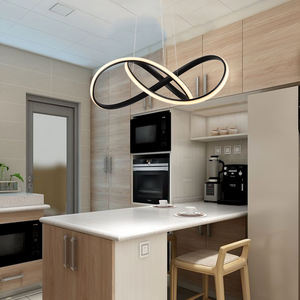 Lámpara Colgante LED Moderna y Elegante de Aluminio y Silicona con Forma Curva, Altura Ajustable para Interiores - Product Image 3