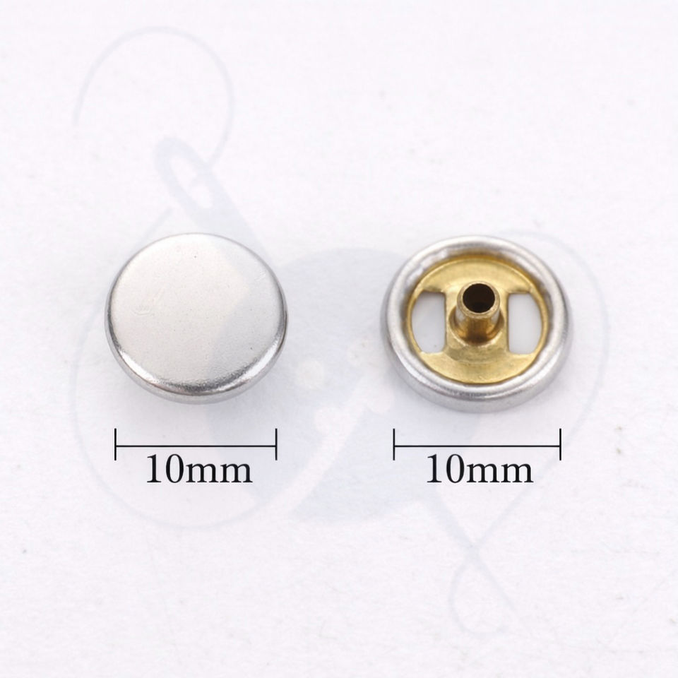 10mm Brass Metal Plated Snap Buttons with Rectangle Pattern for Garment ...
