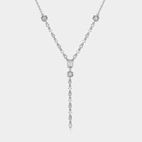 Collier long et délicat en acier inoxydable plaqué or 18 carats avec zircon, bijoux personnalisés MICCI Acier Inoxydable
