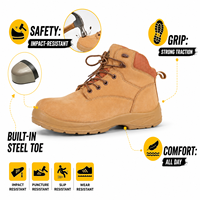 Chaussures de sécurité montantes unisexe ACE avec embout en acier, doublure en maille industrielle, semelle intermédiaire en fer, tige respirante, anti-choc