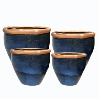 Grands pots à fleurs en céramique, résistants au gel, faits à la main, style rustique européen, finition naturelle, pour centres commerciaux, jardins et décoration intérieure
