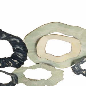 Decorazione da parete circolare in metallo a tema costiero per soggiorno, camera da letto, bagno, decorazione d'interni - Product Image 5