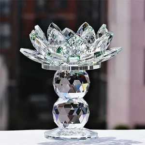 Suporte de velas para pilar de vidro, rosa, cristal, alto, suporte de mesa, luxuoso, bola de flor, cristal, suporte de vela