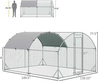 Jaula Grande para Aves de Corral al Aire Libre, Gallinero Económico con Estructura Metálica, Fácil de Montar, en Venta