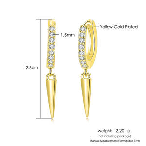 Sıcak satış kişisel Minimalist Punk tarzı takı Dainty 14K altın kaplama uzun başak sarkık halka küpe KBE151 - Product Image 6