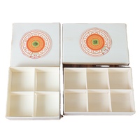 Boîte cadeau en bois de peuplier naturel à 4 compartiments, multifonctionnelle pour le stockage des aliments