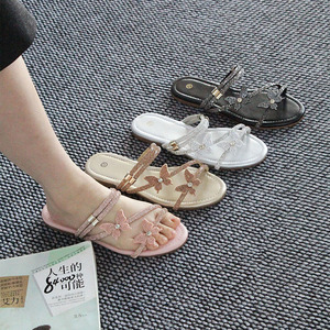 Sandalias de Mujer Tipo Mule con Lazo y Pedrería, Antideslizantes, Transpirables y Ligeras, de Alta Calidad y a la Moda, para Venta al Por Mayor con MOQ Bajo - Product Image 1