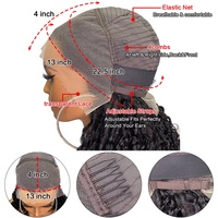 Perruque courte en cheveux humains 99J rouge vin, coupe pixie bouclée Chioma, avec dentelle transparente 13x4, pour femmes