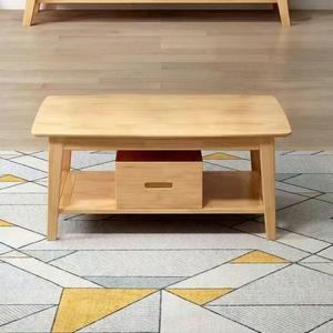 Modern Wooden Coffee <b>Table</b> <b>With</b> Storage <b>Drawer</b> Minimalist Design Living Room Furniture - Product Image 1