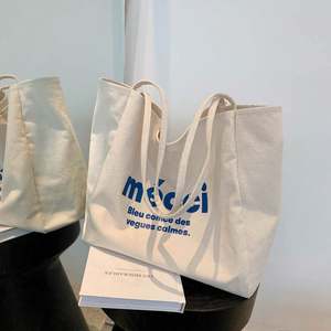 Nouvelle arrivée Sac fourre-tout en toile de coton avec impression de logo personnalisé pour cadeau ou shopping-Design personnalisé - Product Image 3