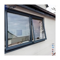 Ventana de aluminio con certificación Energy Star PDP, con persiana y mosquitera de acero inoxidable, estilo abatible para cocina y casa de campo