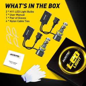 Auxito H11 <b>led</b> <b>headlight</b> Translucent fan style 12-24V 42W 2300LM 6500K white 7035 <b>LED</b> <b>headlight</b> bulb - Product Image 6